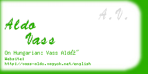 aldo vass business card